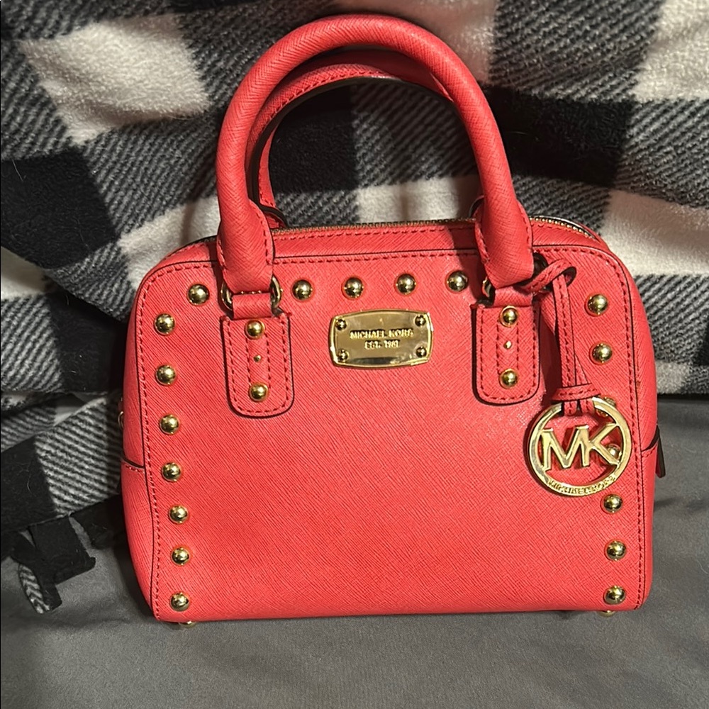 Michael Kors Red Studded Handbag
